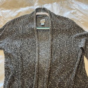Chico’s B&W size 2 cardigan.Fun over jeans with white T or business w/black pant